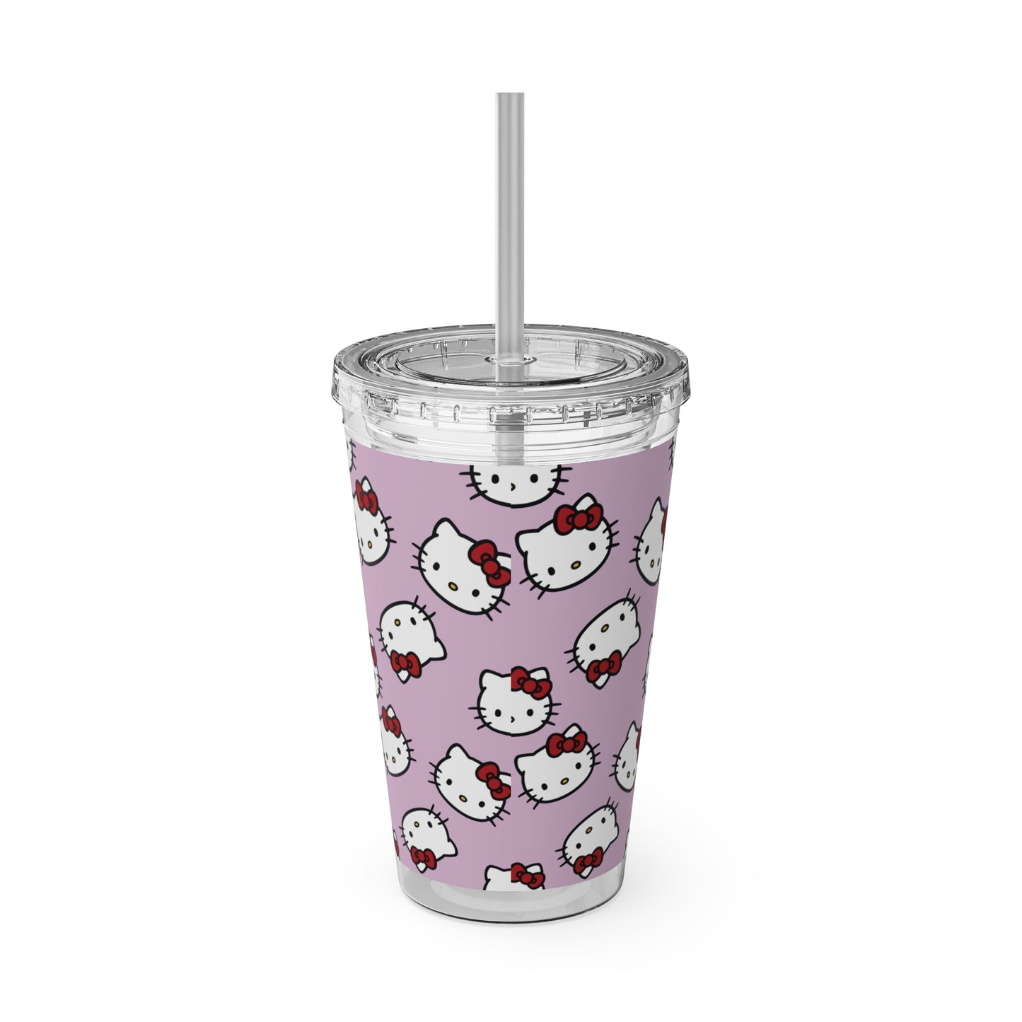 Hello Kitty Christmas Acrylic Tumbler with Lid & Straw, 16oz