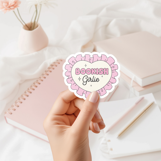 Coquette Bookish Girlie Sticker (water proof) 3”x4”