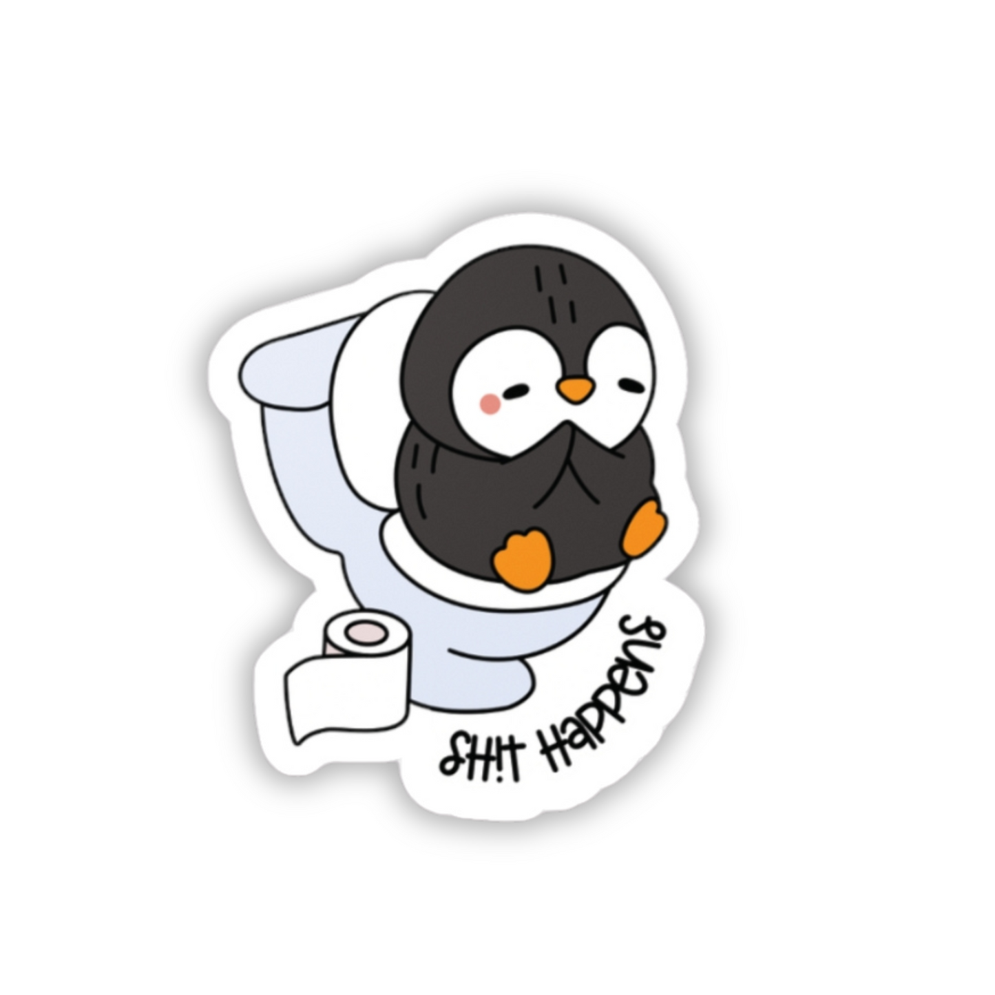 Funny Vinyl Decal - Shit Happens Sticker (waterproof) 2”x2”