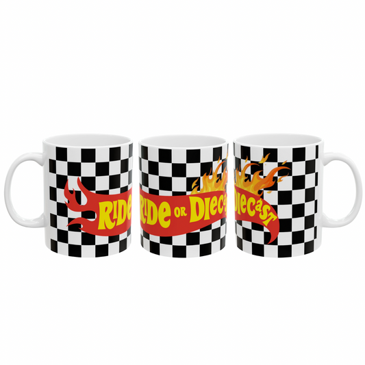 Racing Checkered Ceramic Mug - 11oz - Perfect for Car Enthusiasts