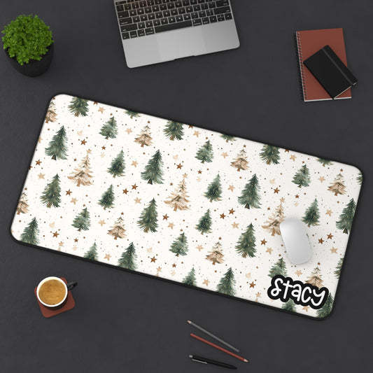 White Christmas Desk Mat