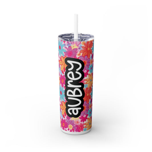 Personalized Skinny Tumbler with Straw, 20oz
