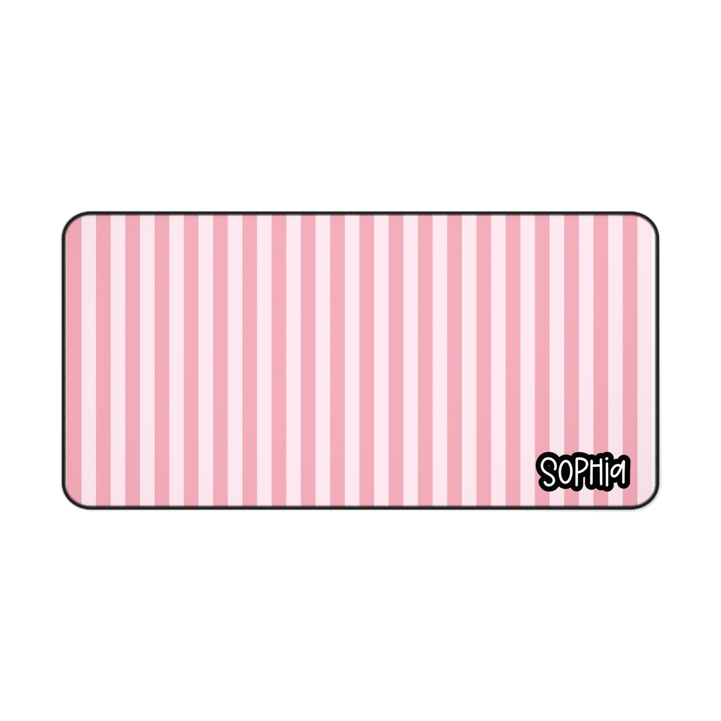 Soft Pink Stripe Desk Mat | Girly Pink Stripes Coordinate Striped Print Simple Minimalist Preppy