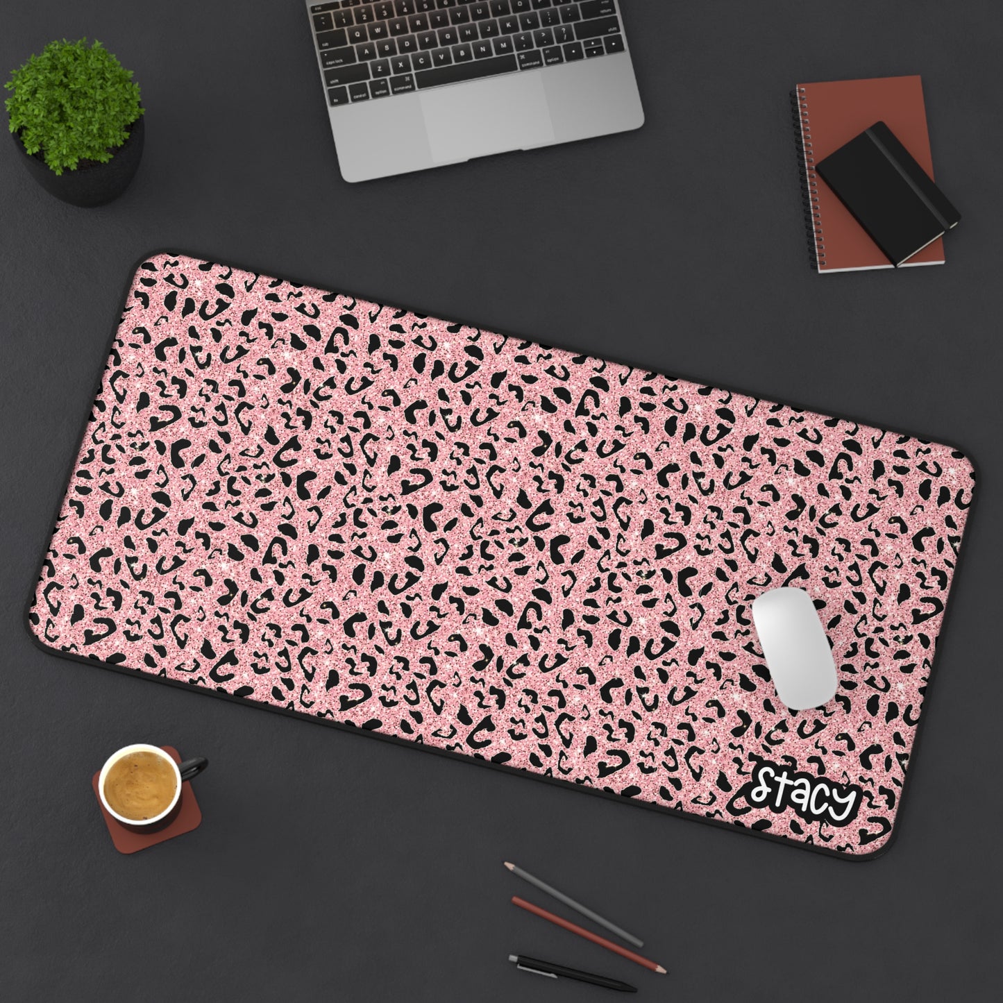 Chic Leopard Print Desk Mat | Stylish Workspace Decor, Mouse Pad, Office Accessories, Gift for Her, Home Office Decor