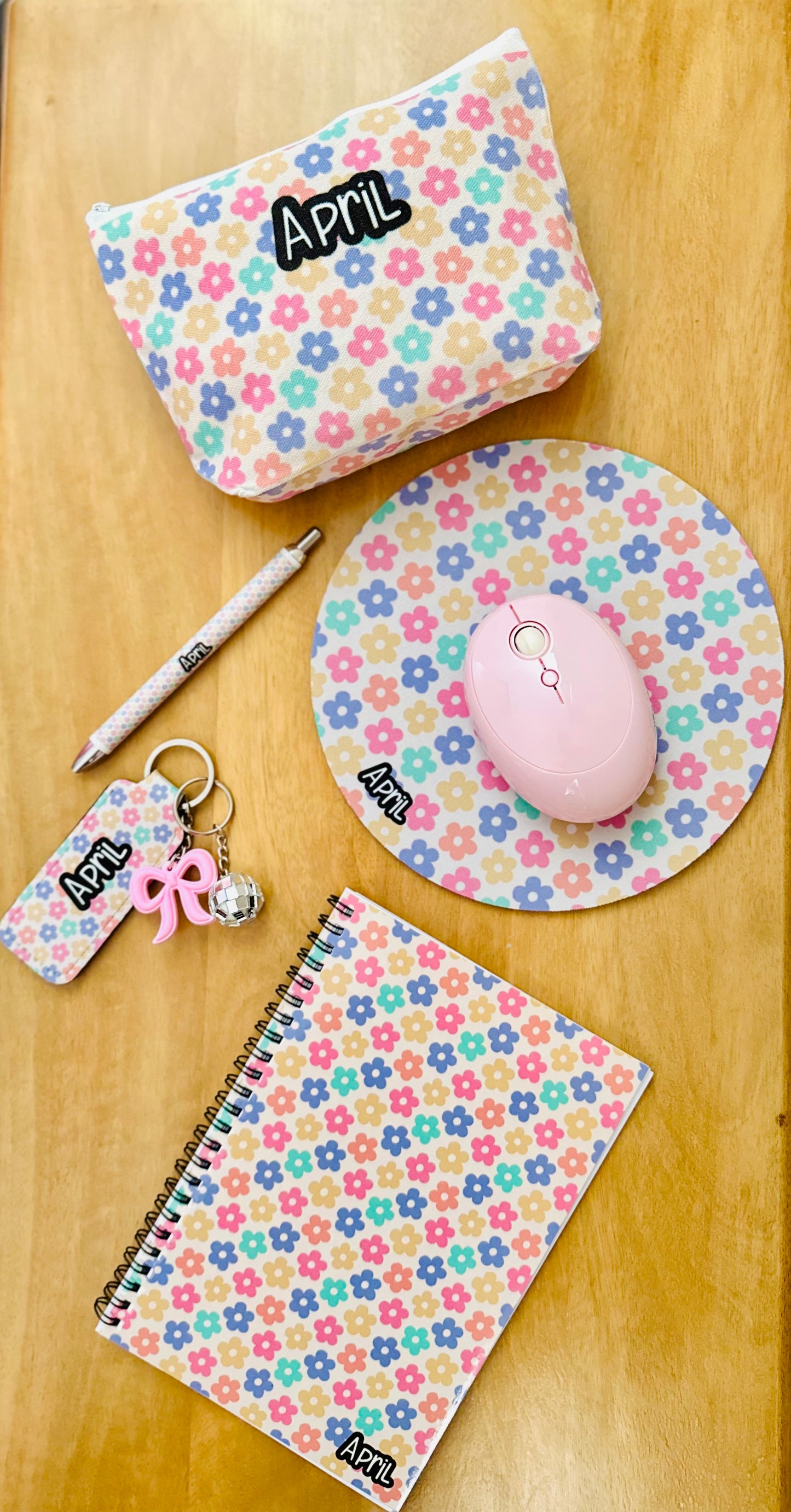 Mousepad + matching pen + best seller cute to-do list notepad - Personalization option available!