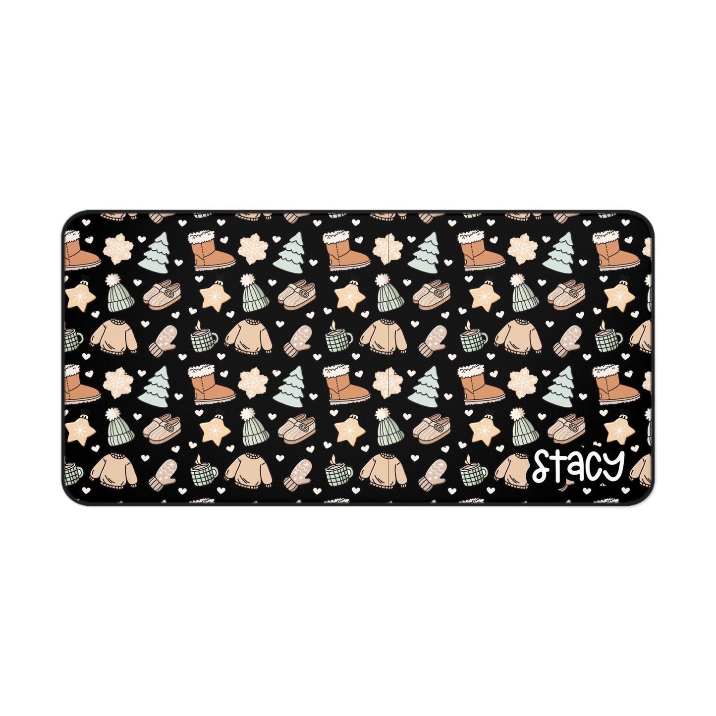Cozy Vibes Desk Mat | Sweater Weather Desk Mat (black)