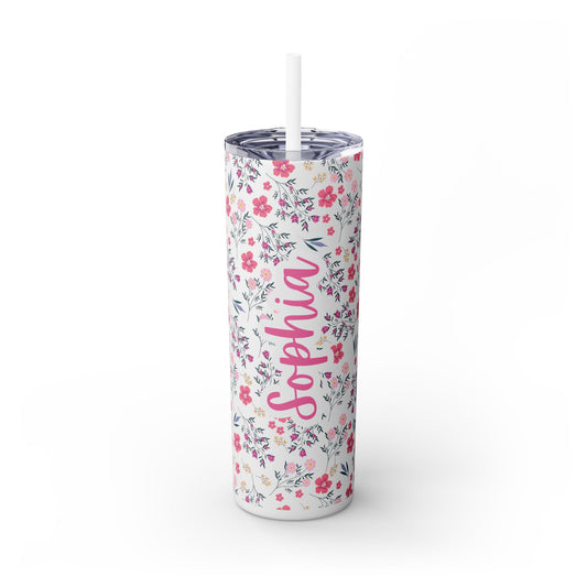 Personalized Skinny Tumbler with Straw, 20oz