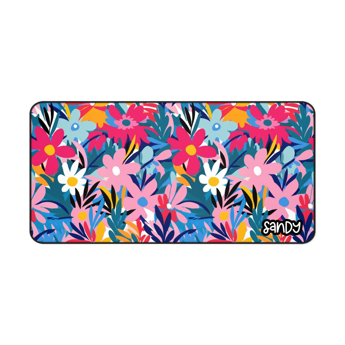 Wild Flowers Desk Mat — Colorful Garden Mouse Pad for Home Office