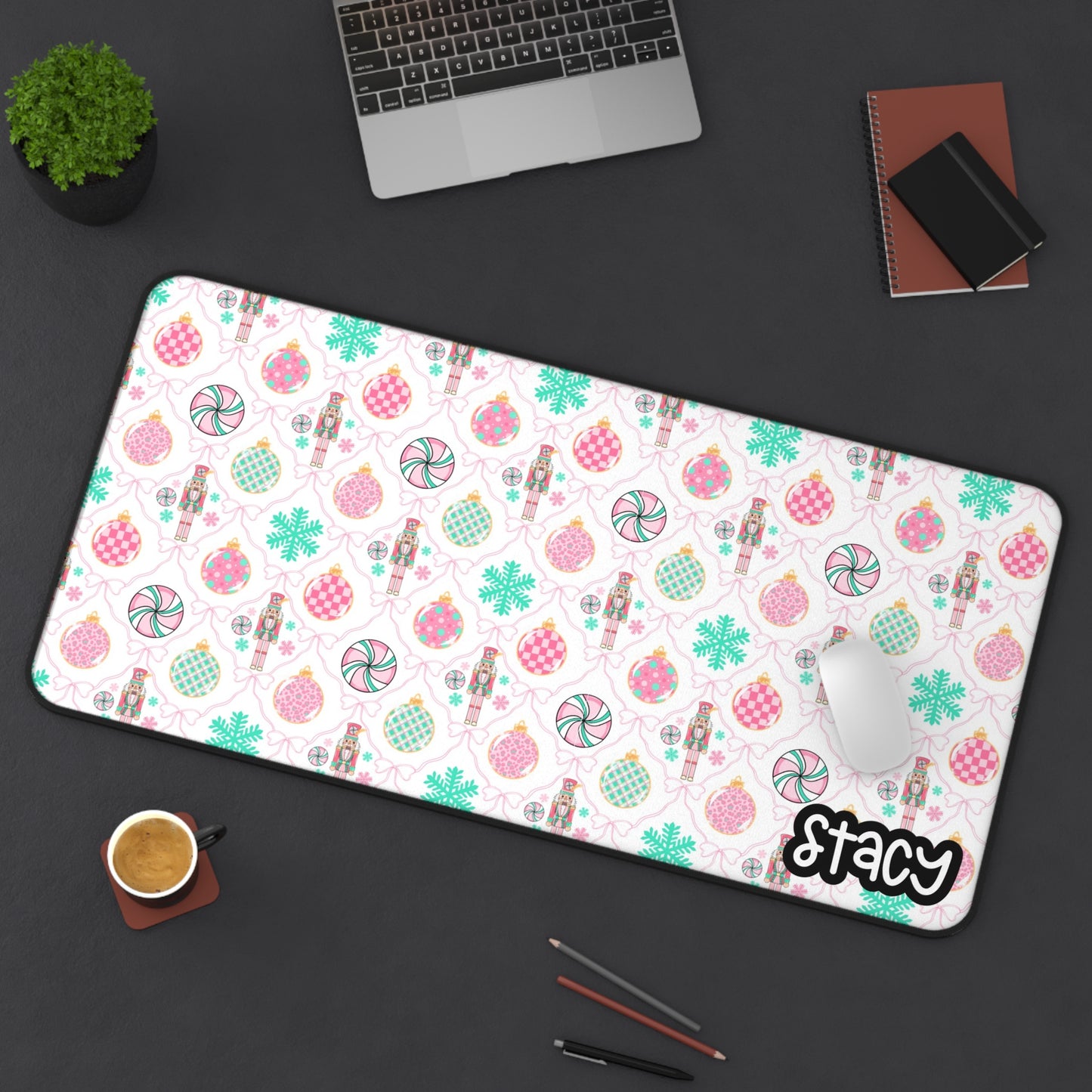 Coquette Nutcracker Desk Mat (white) - Stylish Mouse Pad for Home Office