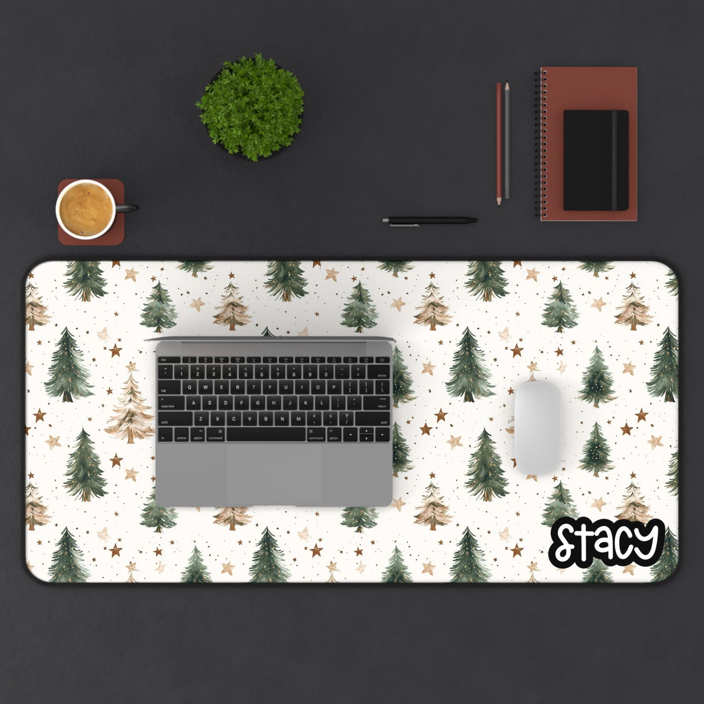 White Christmas Desk Mat