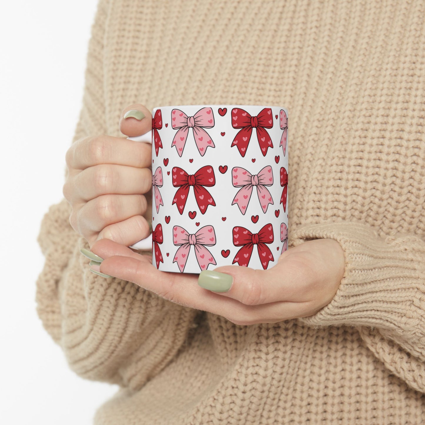 Coffee Mug (11oz) - Valentine’s Coquette Bows