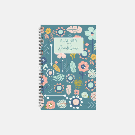 5.5 x 8.5 Personalized 2025 Planner Hardcover Spiral