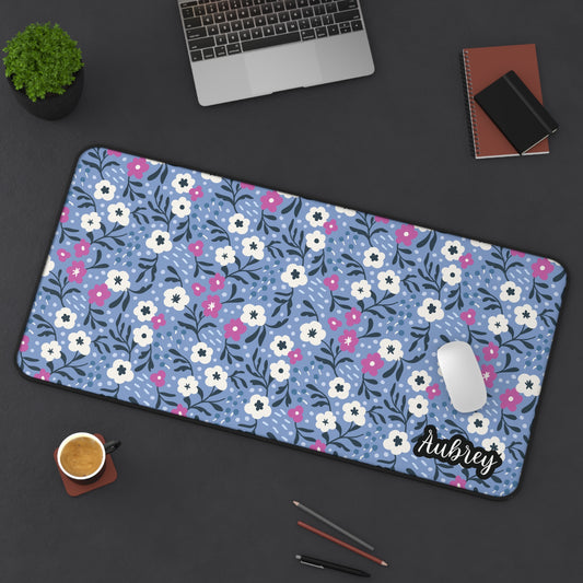 Elegant Floral Personalized Desk Mat | Blossom Luxe Desk Pad| Cute Desk Pad