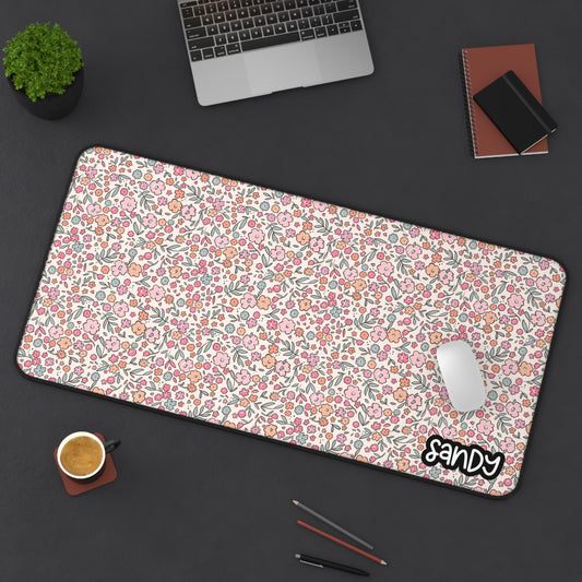 Floral Desk Mat, Cute Office Decor, Gift for Remote Workers, Home Office Essentials, Personalized Desk Accessories