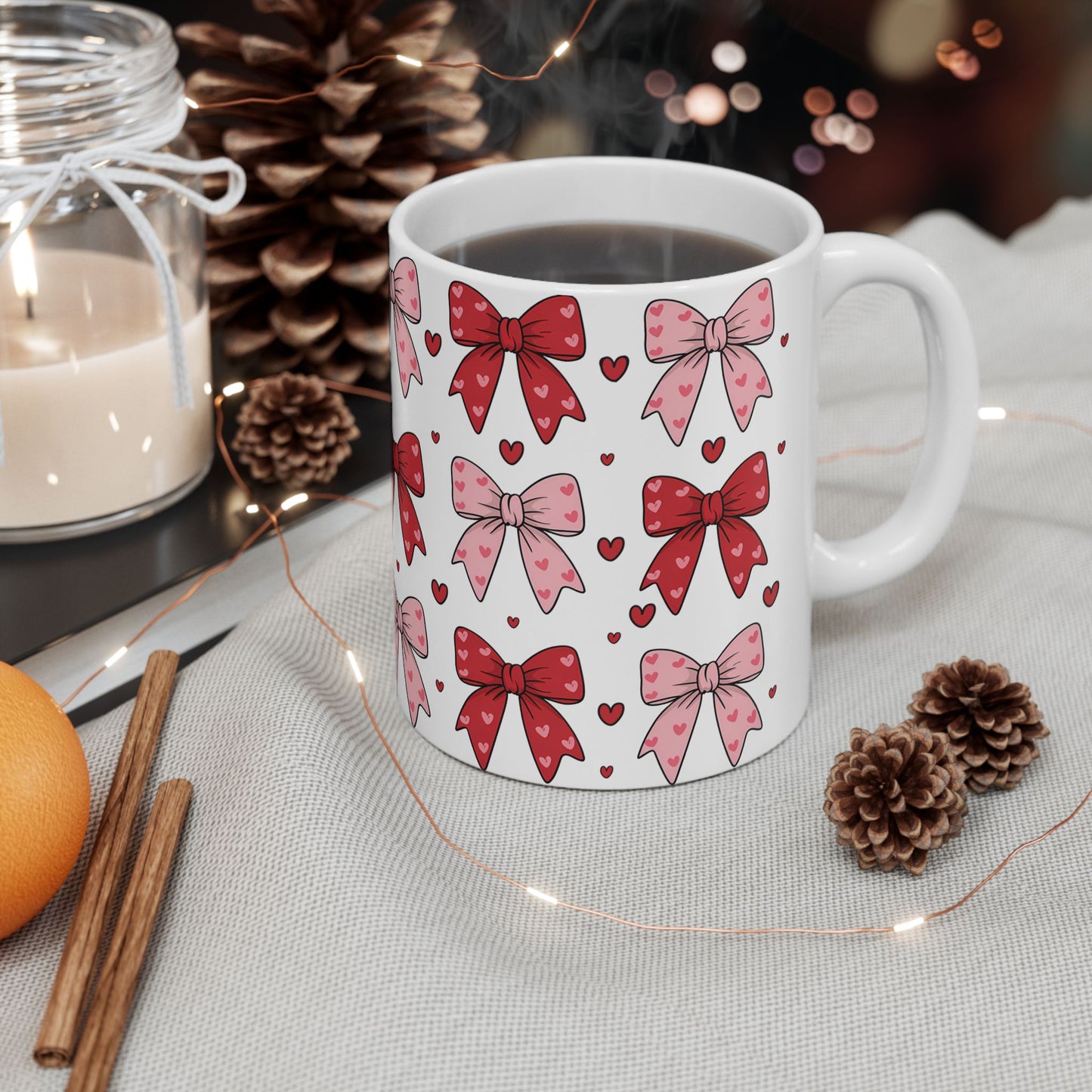 Coffee Mug (11oz) - Valentine’s Coquette Bows