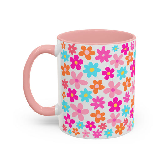 Colorful Floral Accent Coffee Mug for Bright Mornings
