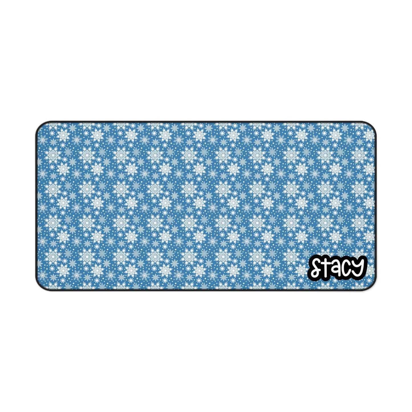 Blue & White Winter Wounderland Desk Mat