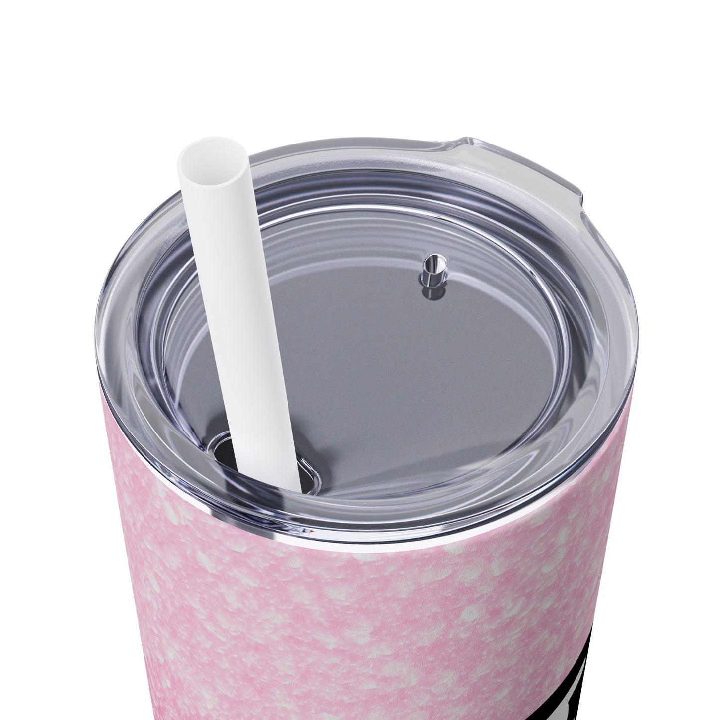 Personalized Sparkly Glitter Skinny Tumbler with Straw, 20oz