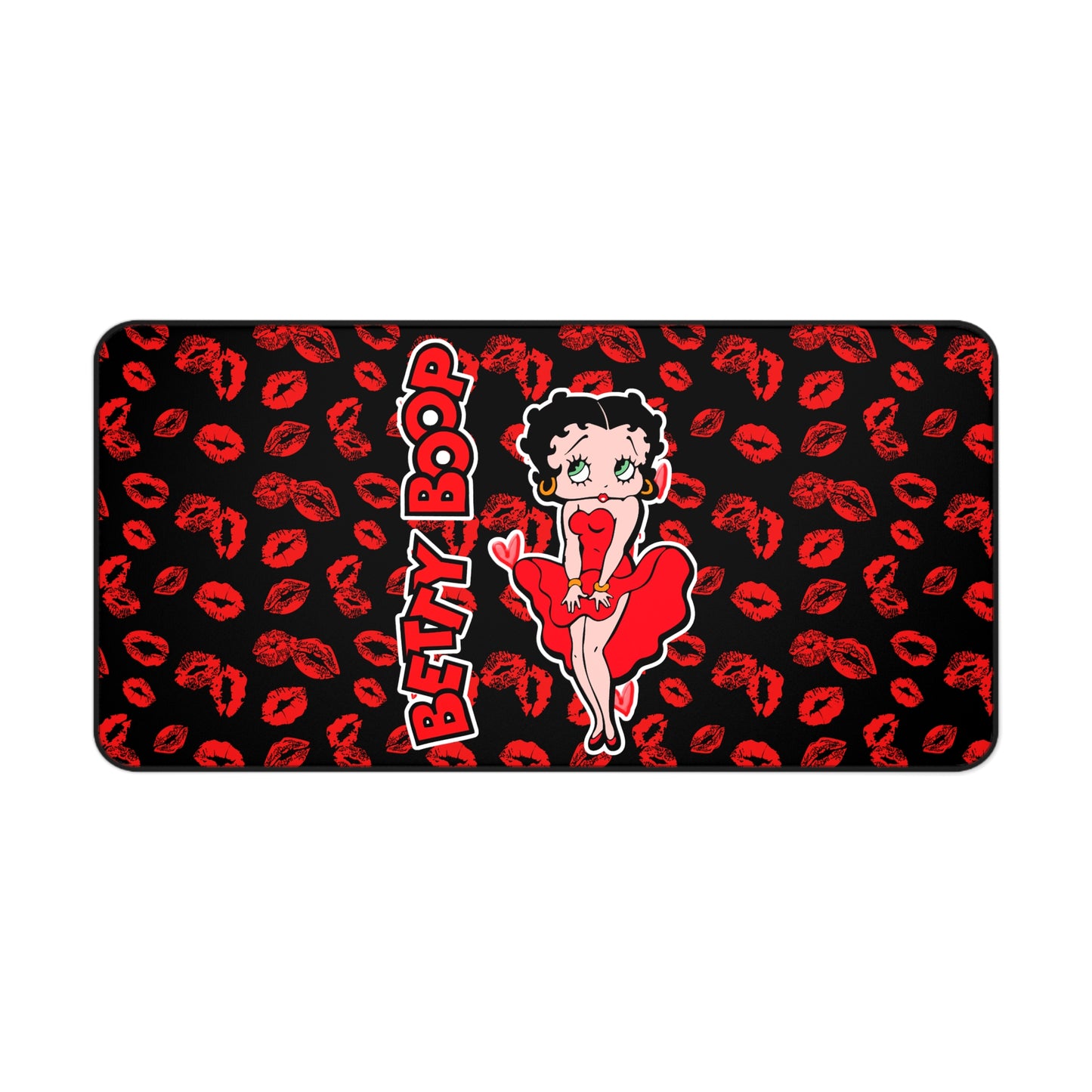 Betty Boop Red Kiss Desk Mat — Retro Pinup Mouse Pad