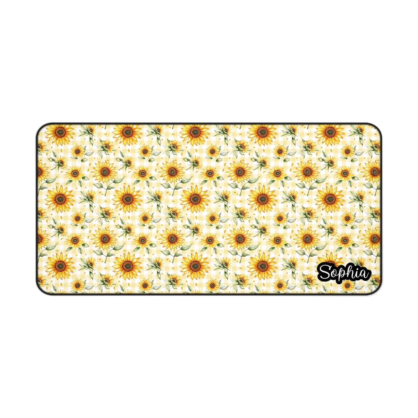 Sunflower Pattern Desk Mat — Personalized Floral Mouse Pad for Home Office