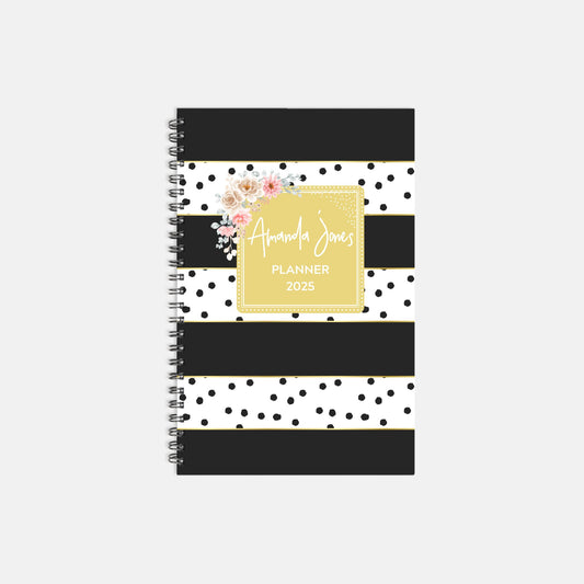 5.5 x 8.5 Personalized 2025 Planner Hardcover Spiral