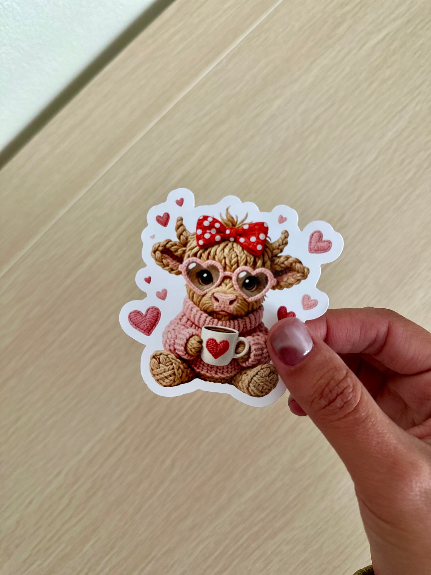 Highland Cow Sticker, Cozy Farm Animal Waterproof Sticker, 3”x3”