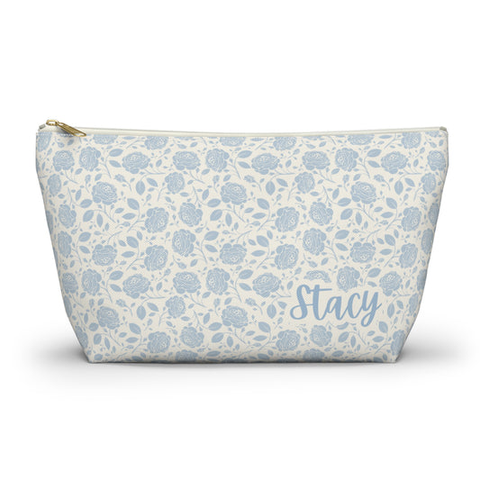 Personalized Pouch | Blue Floral Accesories Bag