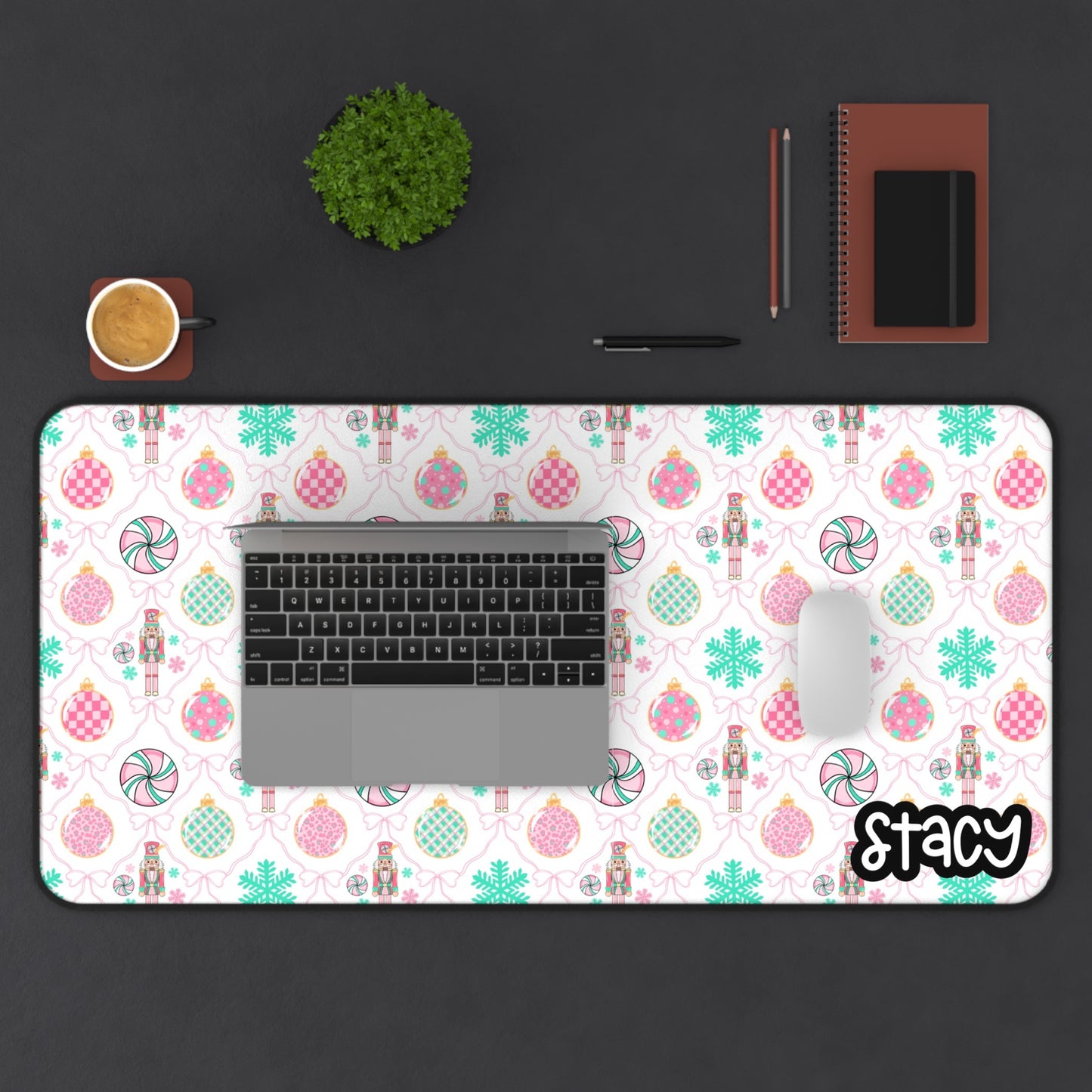 Coquette Nutcracker Desk Mat (white) - Stylish Mouse Pad for Home Office