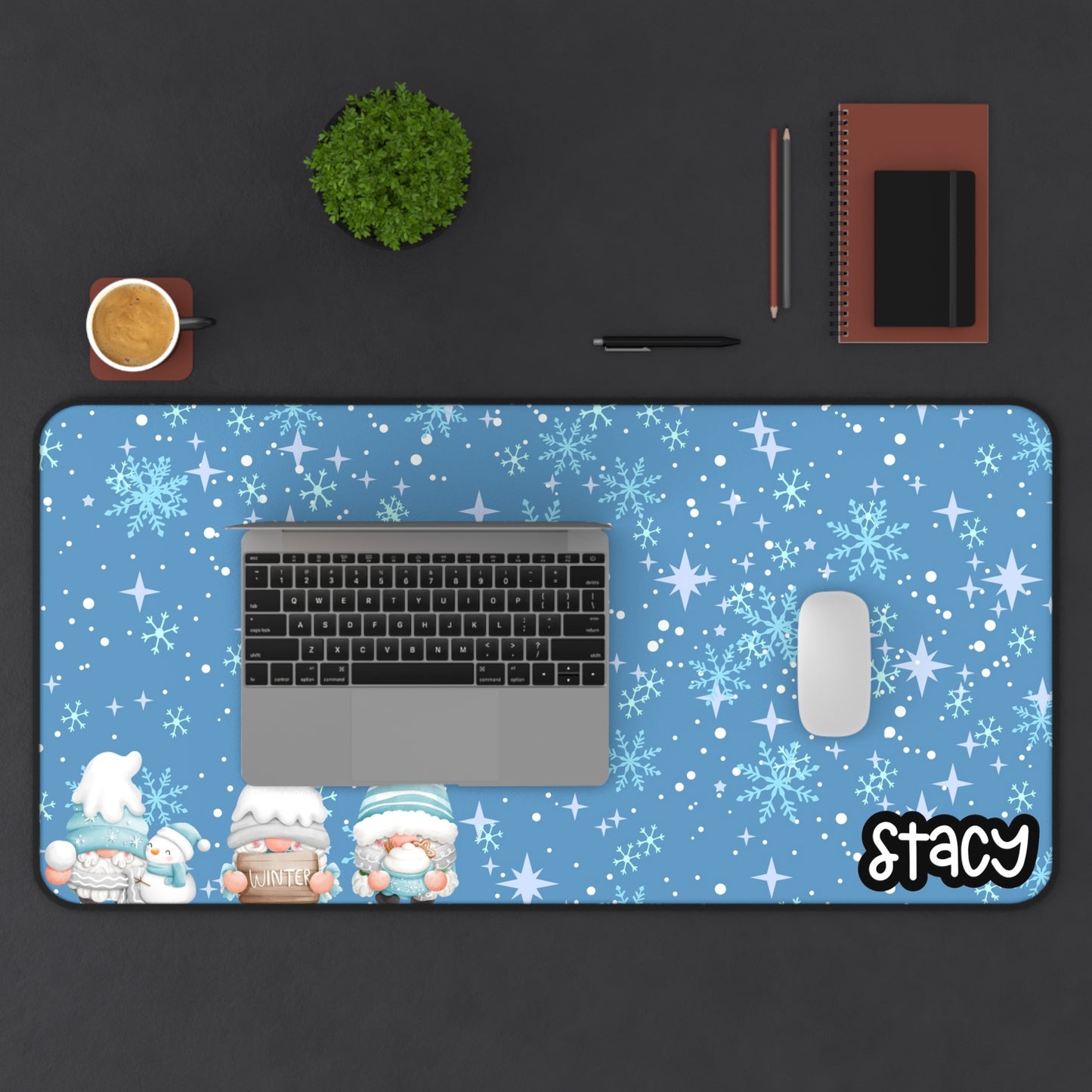 Gnomes Winter Wonderland Desk Mat