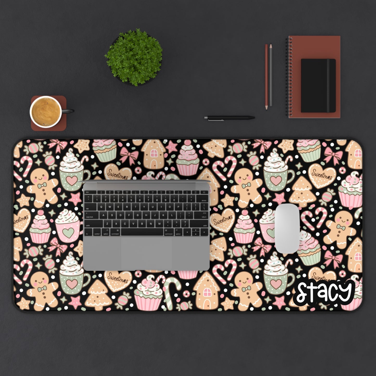 Gingerbread & Hot Cocoa Holiday Cheer Desk Mat