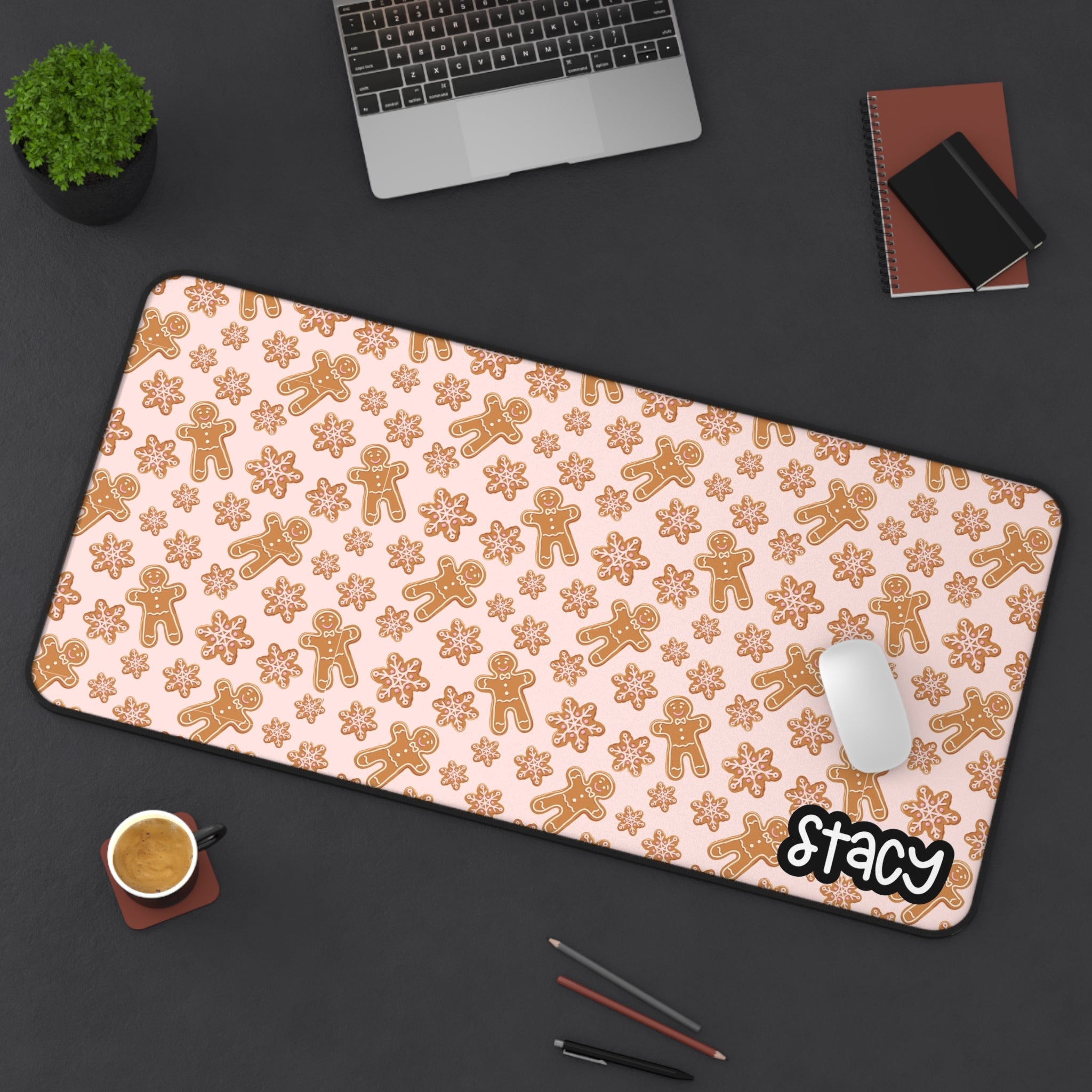 Pink Gingerbread Desk Mat – Cute Designs by Keila LLC