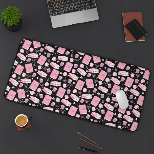 Bookish Girlie Desk Mat - Black