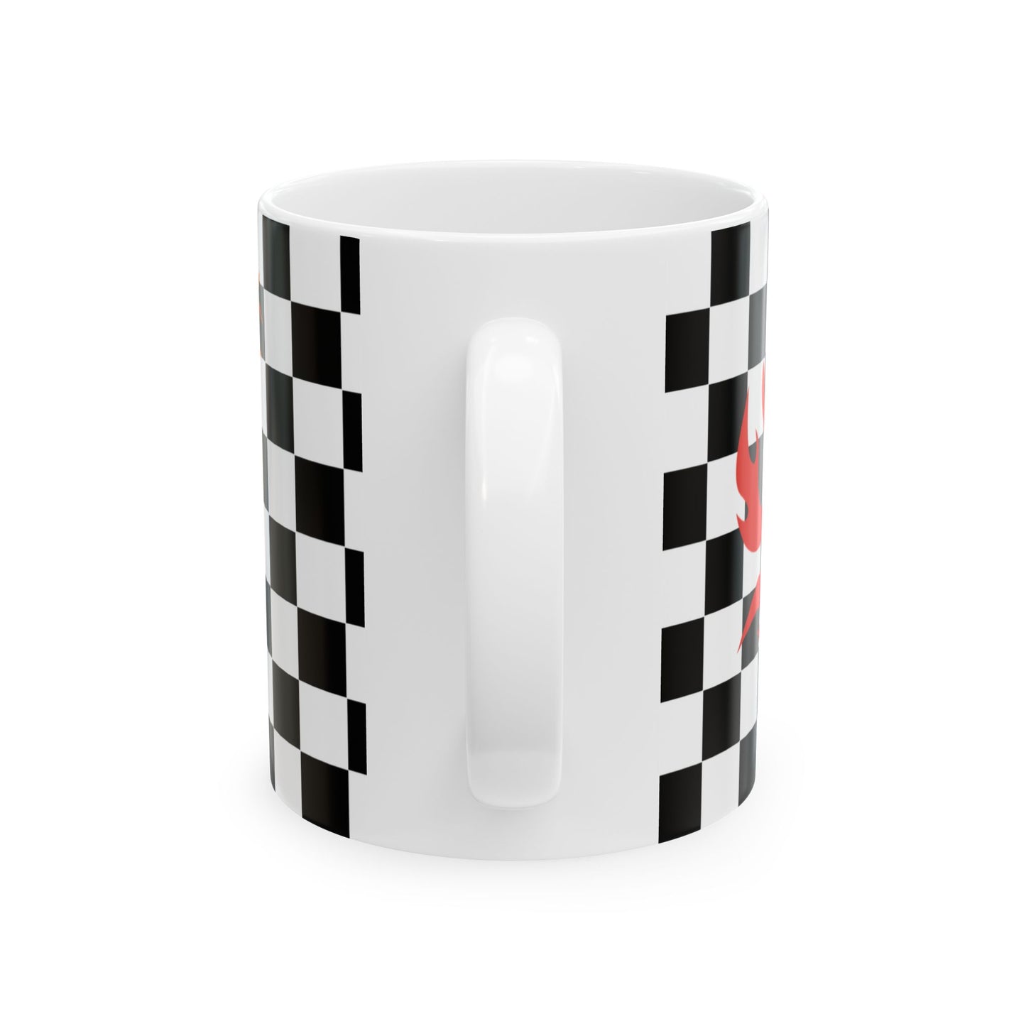 Racing Checkered Ceramic Mug - 11oz - Perfect for Car Enthusiasts
