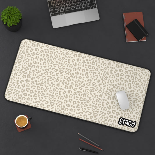 Stylish Leopard Print Desk Mat, Home Office Decor, Workplace Accessory, Gift for Students, Animal Print Desk Mat