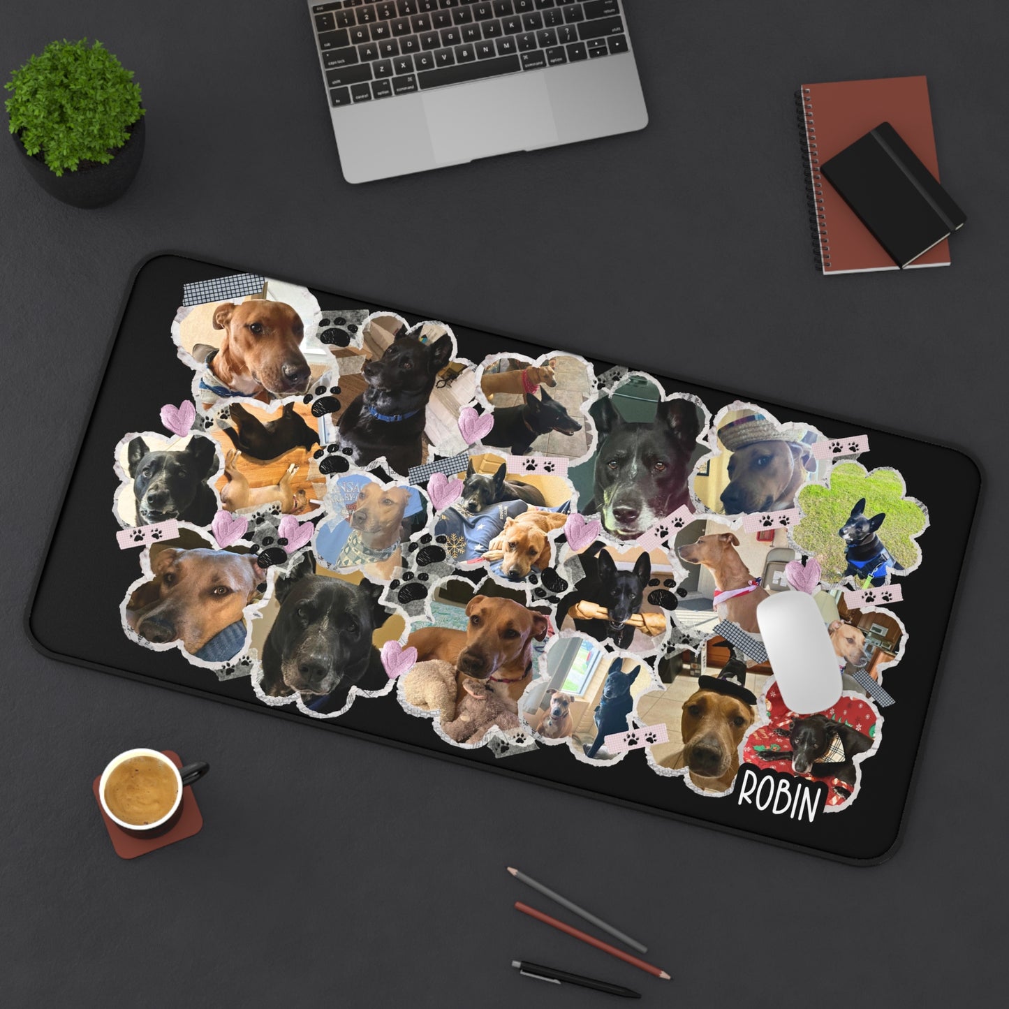 Custom Dog Desk Mat | Custom Pet Desk Mat | Personalized Dog Lover Gift | Upload your Dog or Pet’s Photos