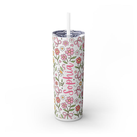 Personalized Skinny Tumbler with Straw, 20oz