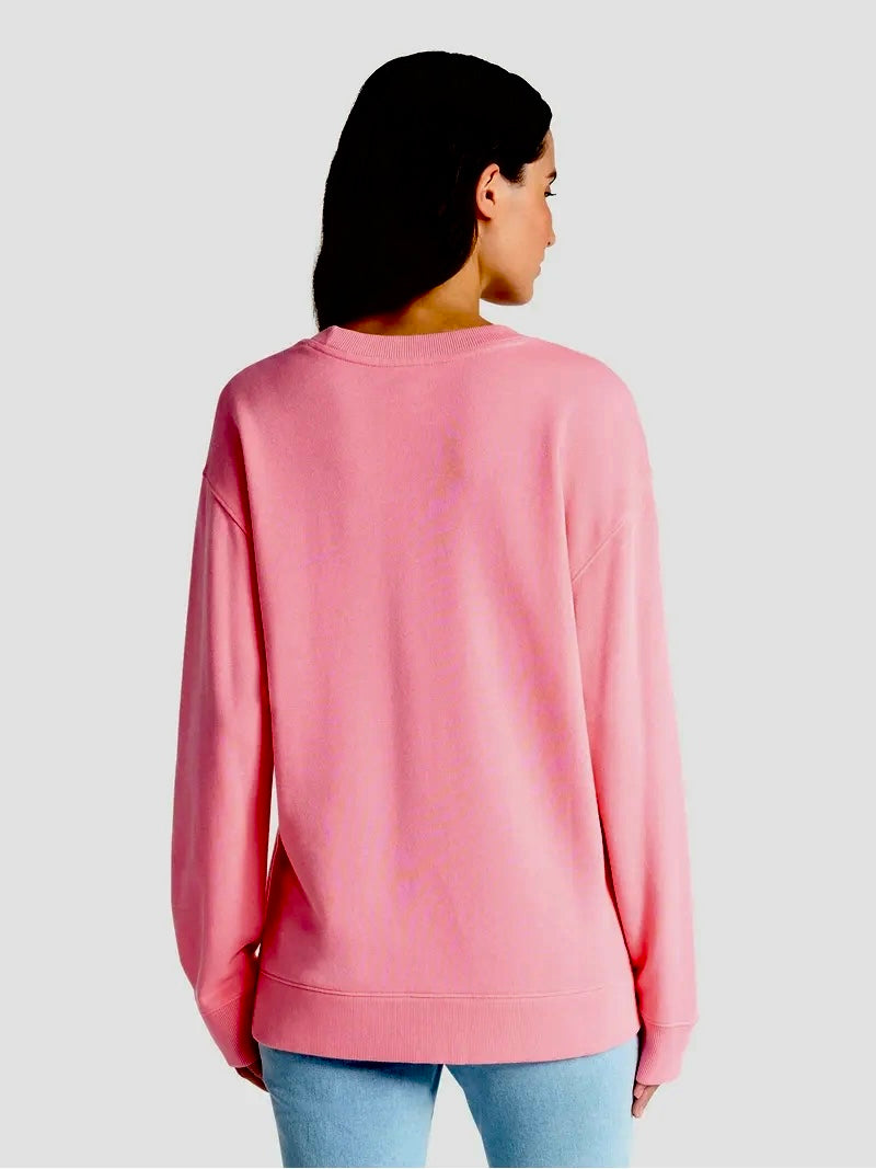 Cute Puffy  Patch Ghosty Pink Sweatshirt Relax Fit