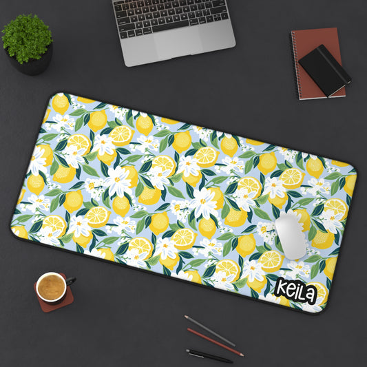 Personalized Lemon Themed Desk Mat | Cute Desk Pads