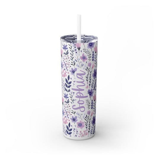 Personalized Skinny Tumbler with Straw, 20oz