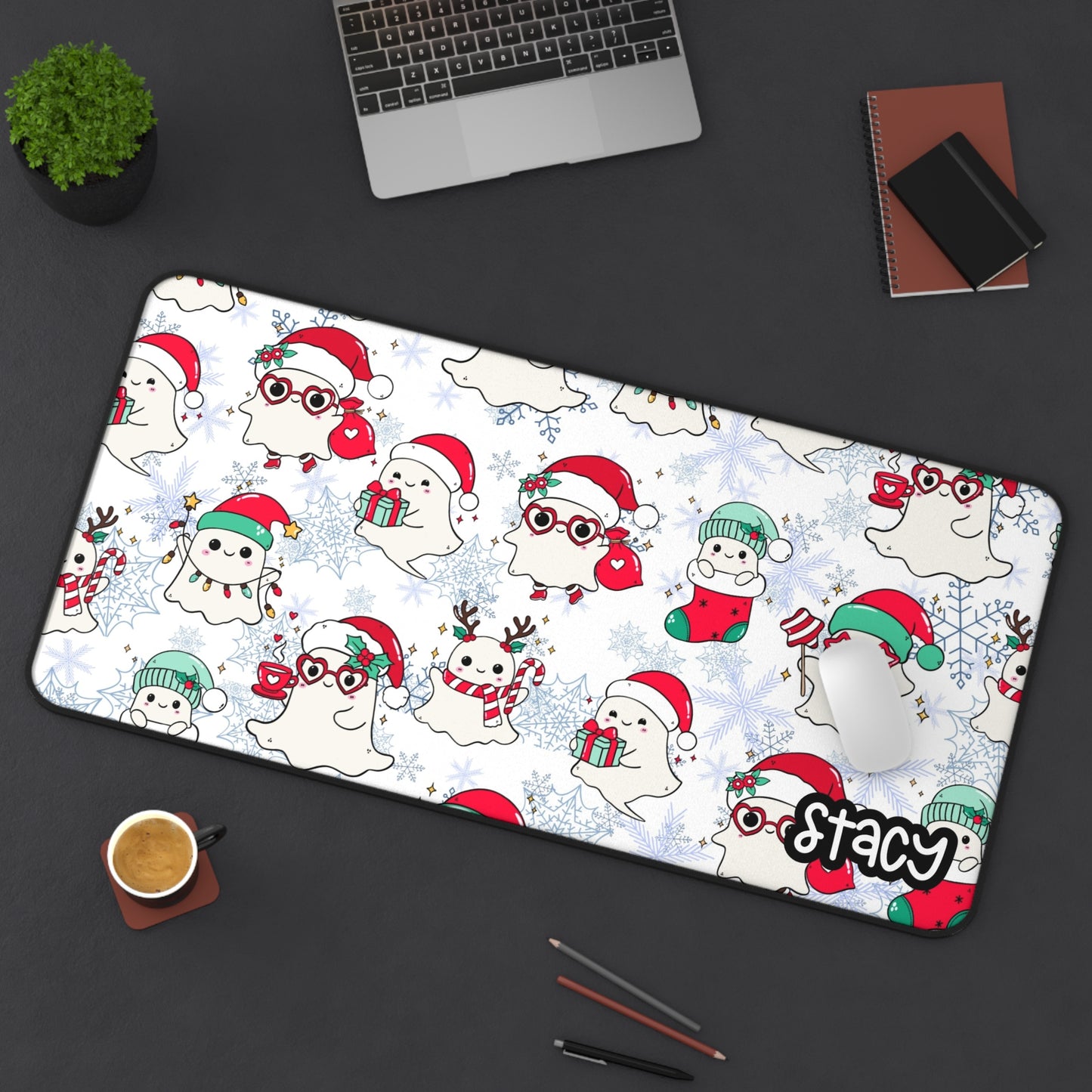 Cute Christmas Ghosty Desk Mat