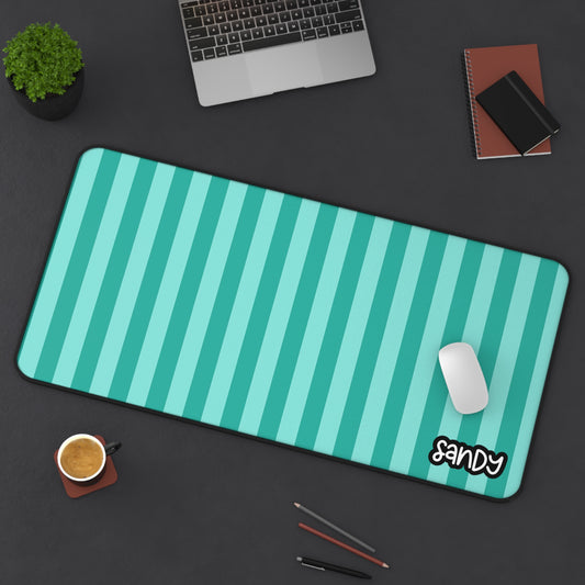 Aqua Stripe Desk Mat