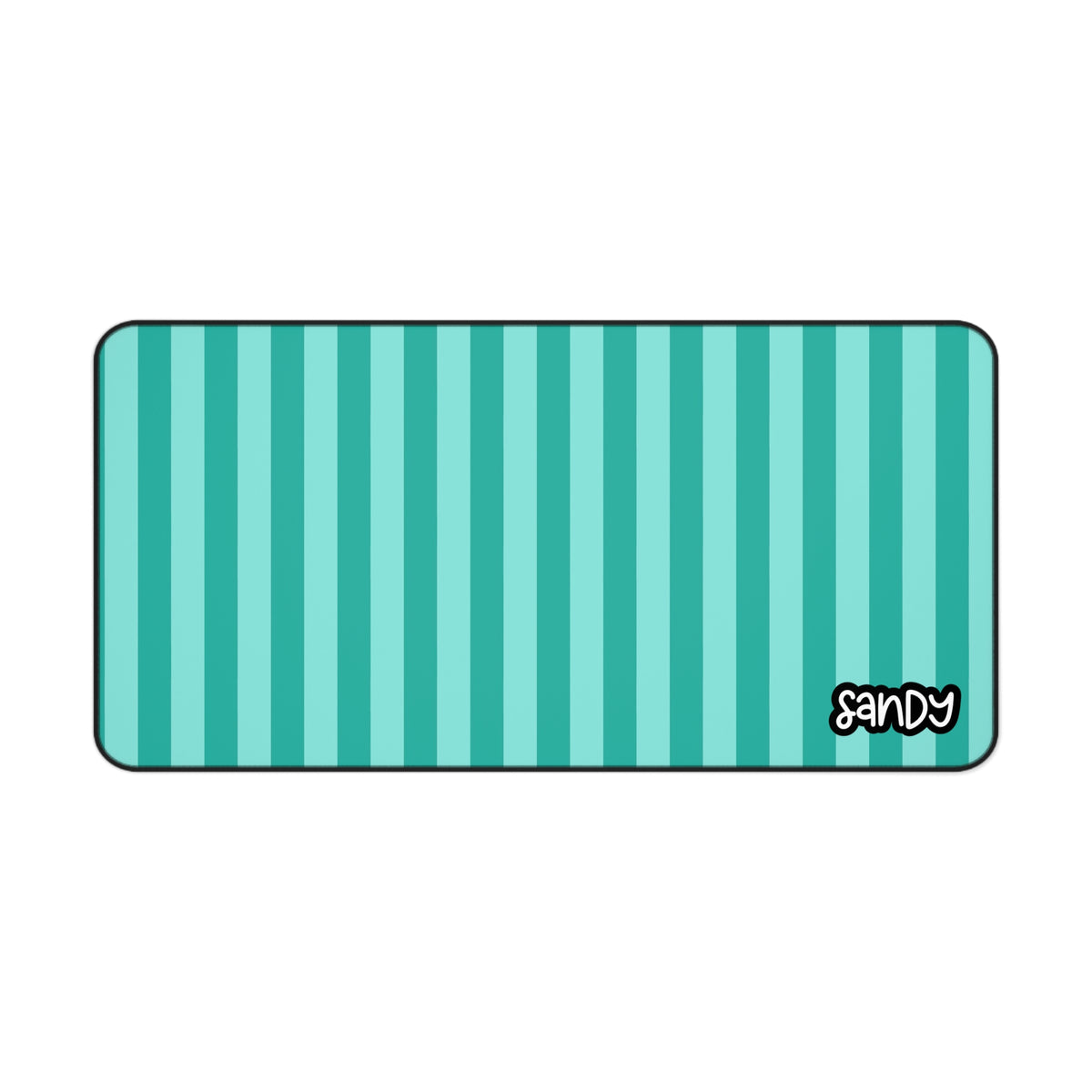 Aqua Stripe Desk Mat