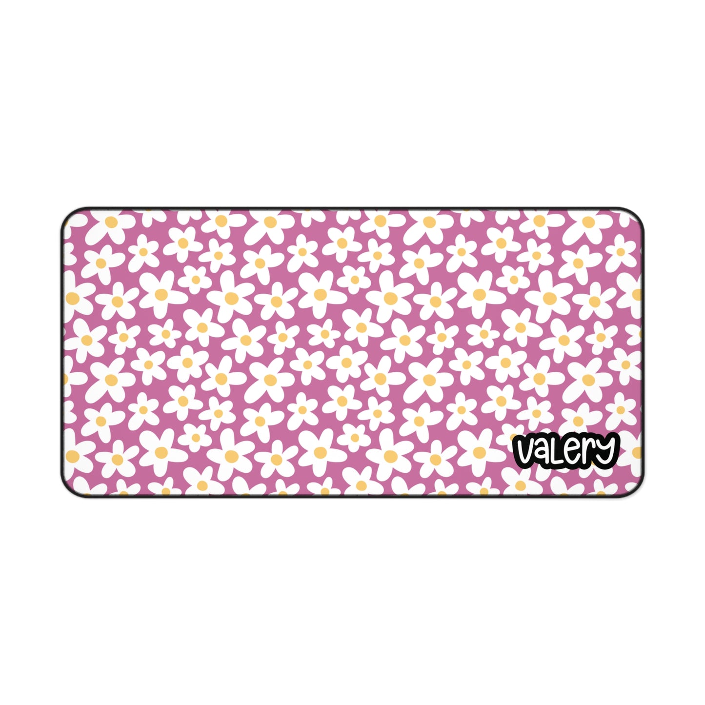 Personalized Cute Daisies Pink Desk Mat | Cute Desk Pad