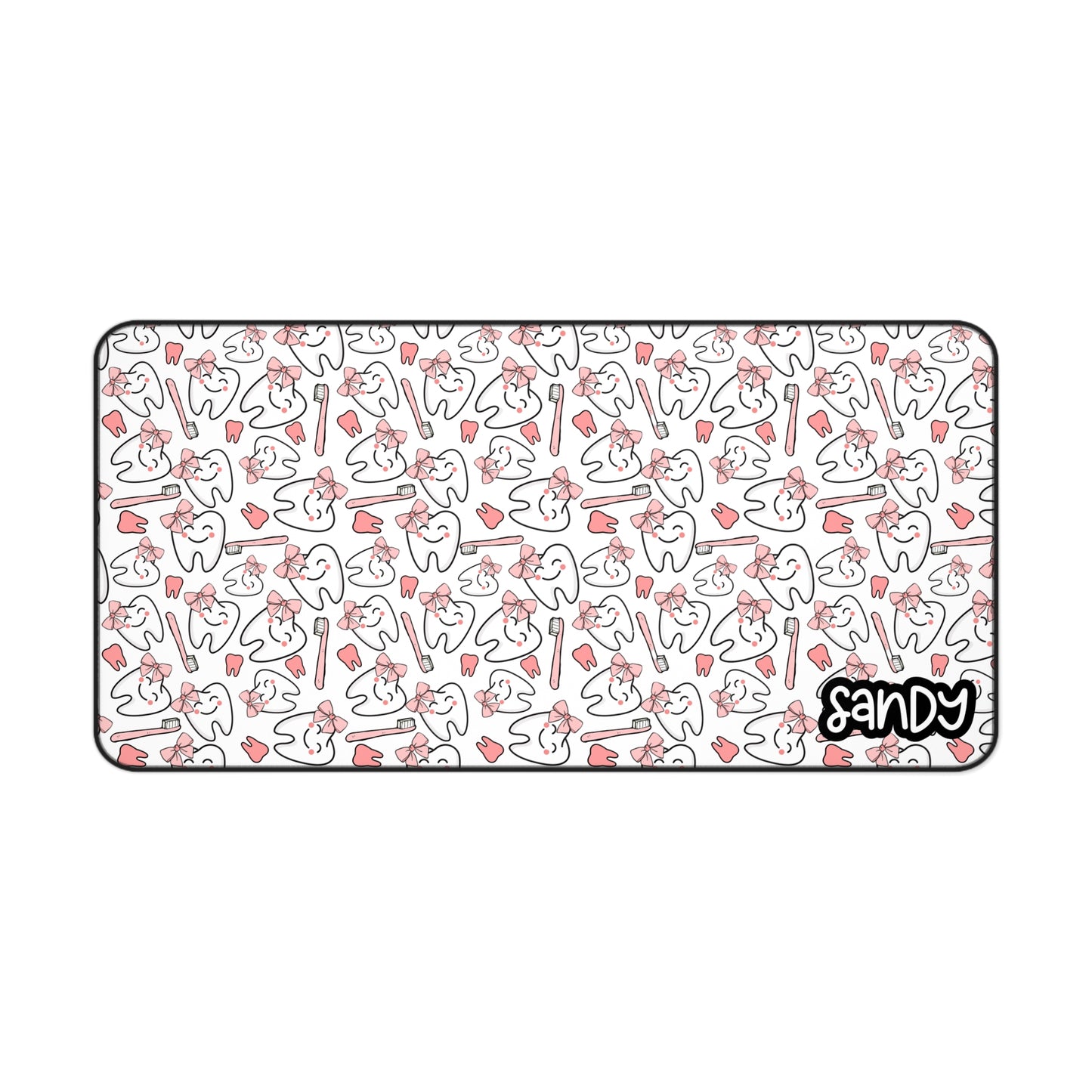 Cute Dentist Themed Desk Mat | Cute Tooth Pattern Desk Mat | Personalized Dental Mousepad