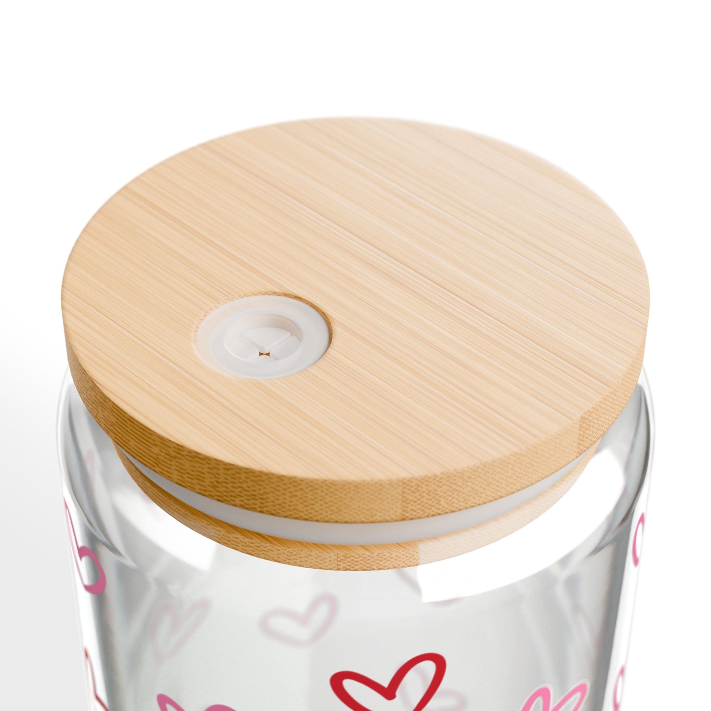 Valentine’s Glass Cup, 16oz | With Lid & Straw