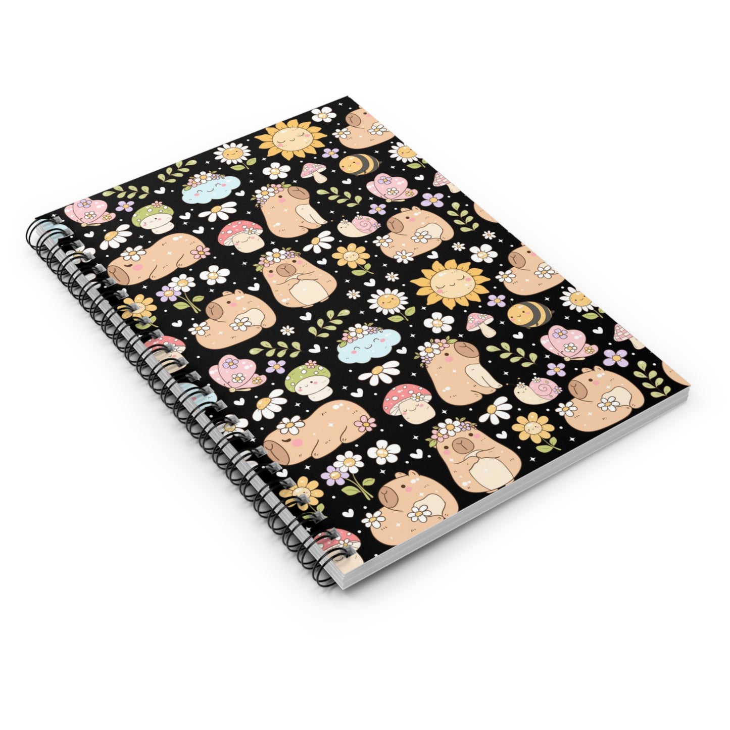 Matching Capybara mousepad, notebook, pen, pouch and bag charm/key chain lip balm holder (black)- Personalization option available!