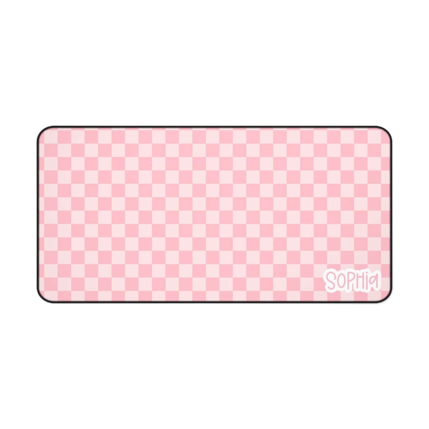 Pink Checker Desk Mat – Personalized Customizable Mouse Pad