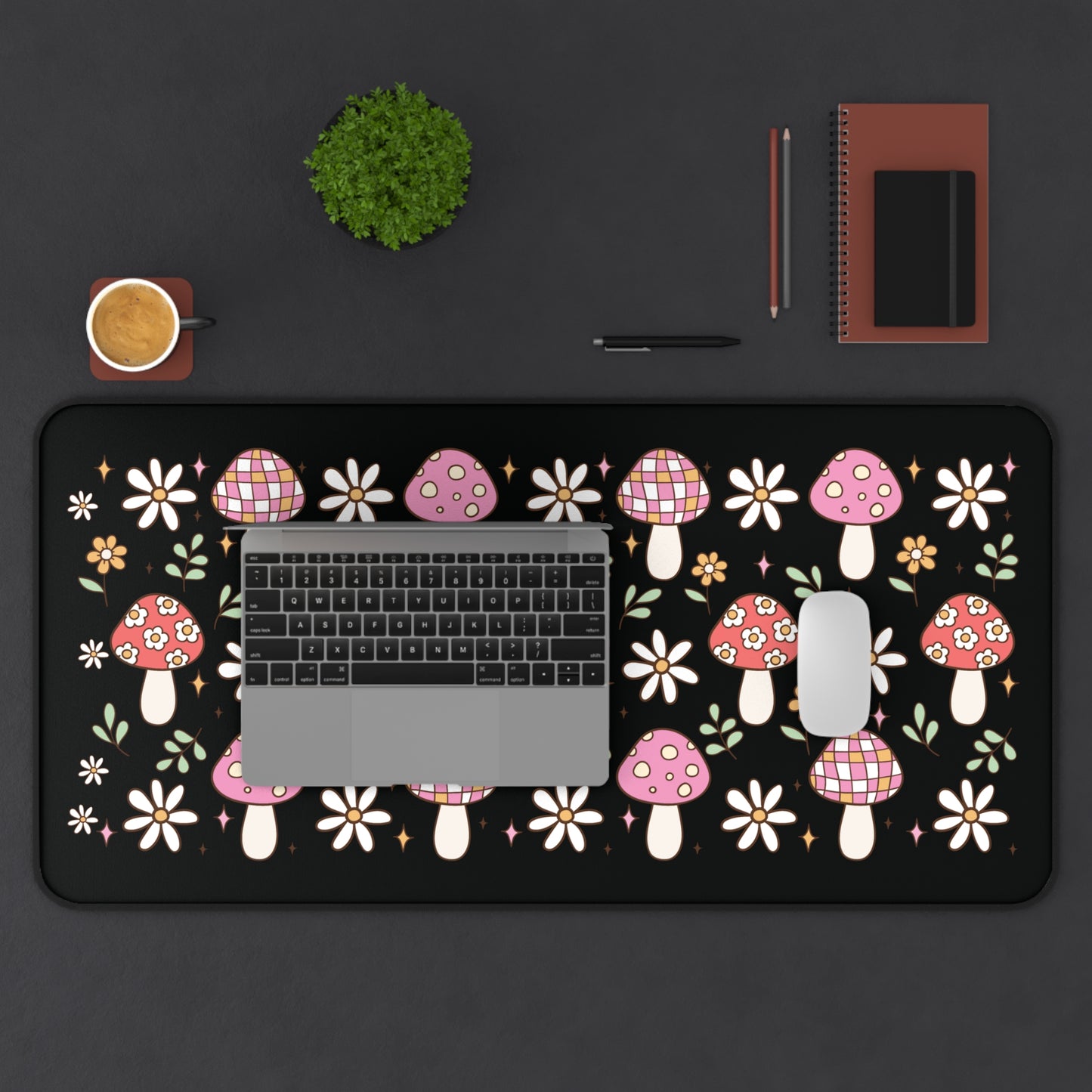 Floral Mushrooms Desk Mat