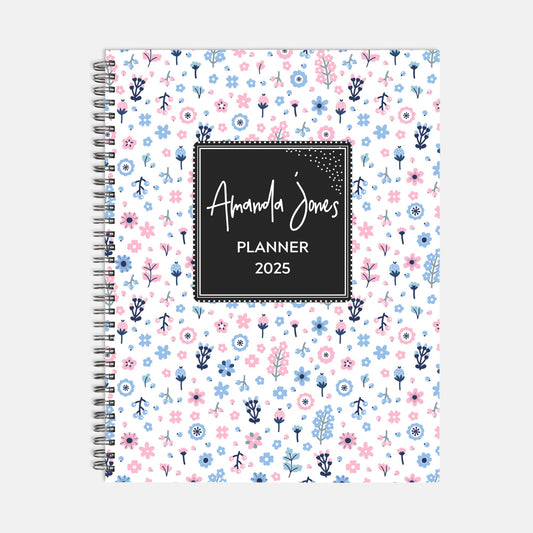 8.5 x 11 Personalized 2025 Planner Hardcover Spiral