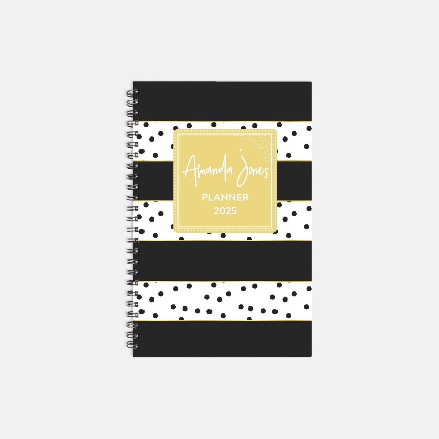 5.5 x 8.5 Personalized 2025 Planner Hardcover Spiral